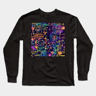 Circuit Board design illustration Long Sleeve T-Shirt